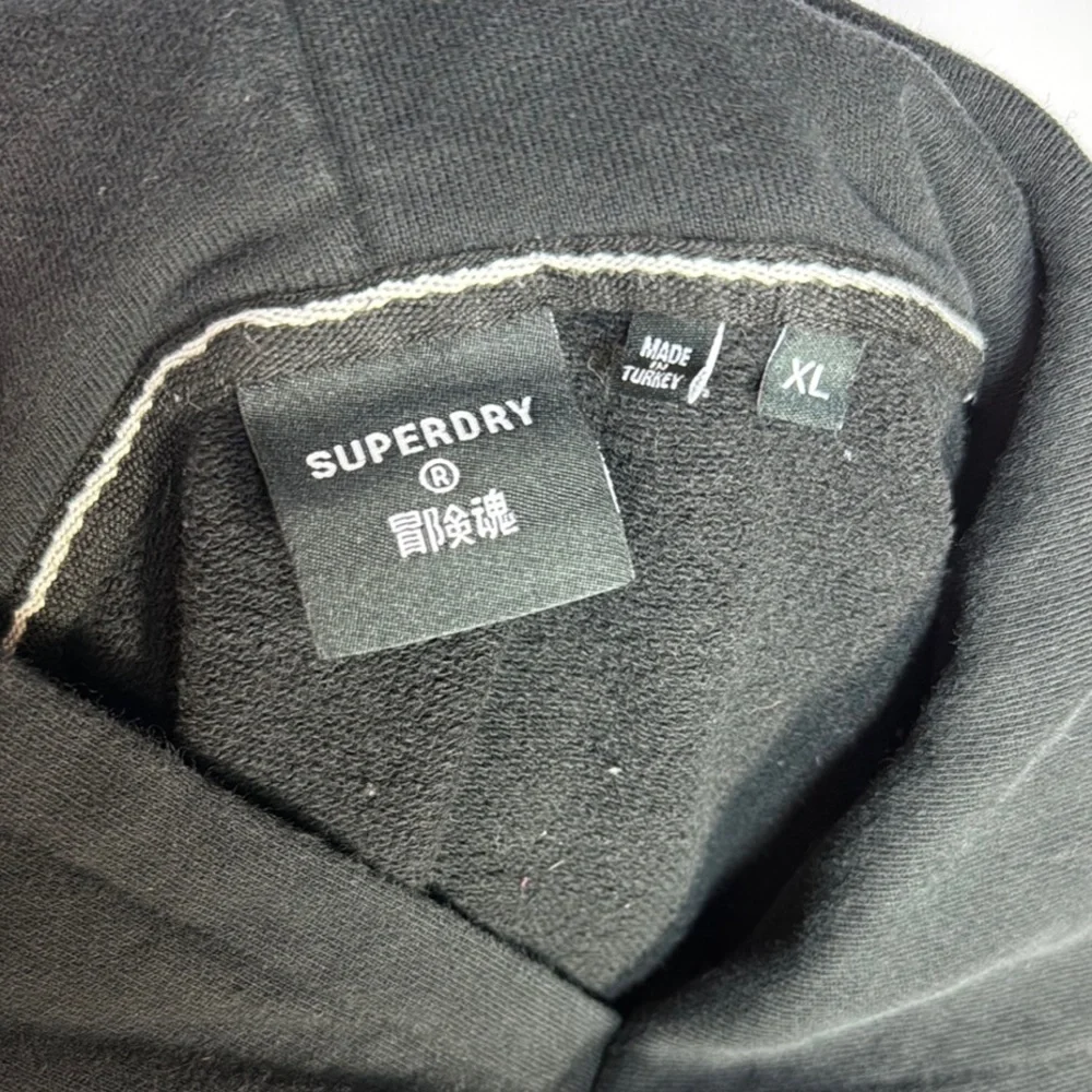 Superdry Core Sport In Black Hoodie Bold Branding Casual Style - Picture 9 of 9